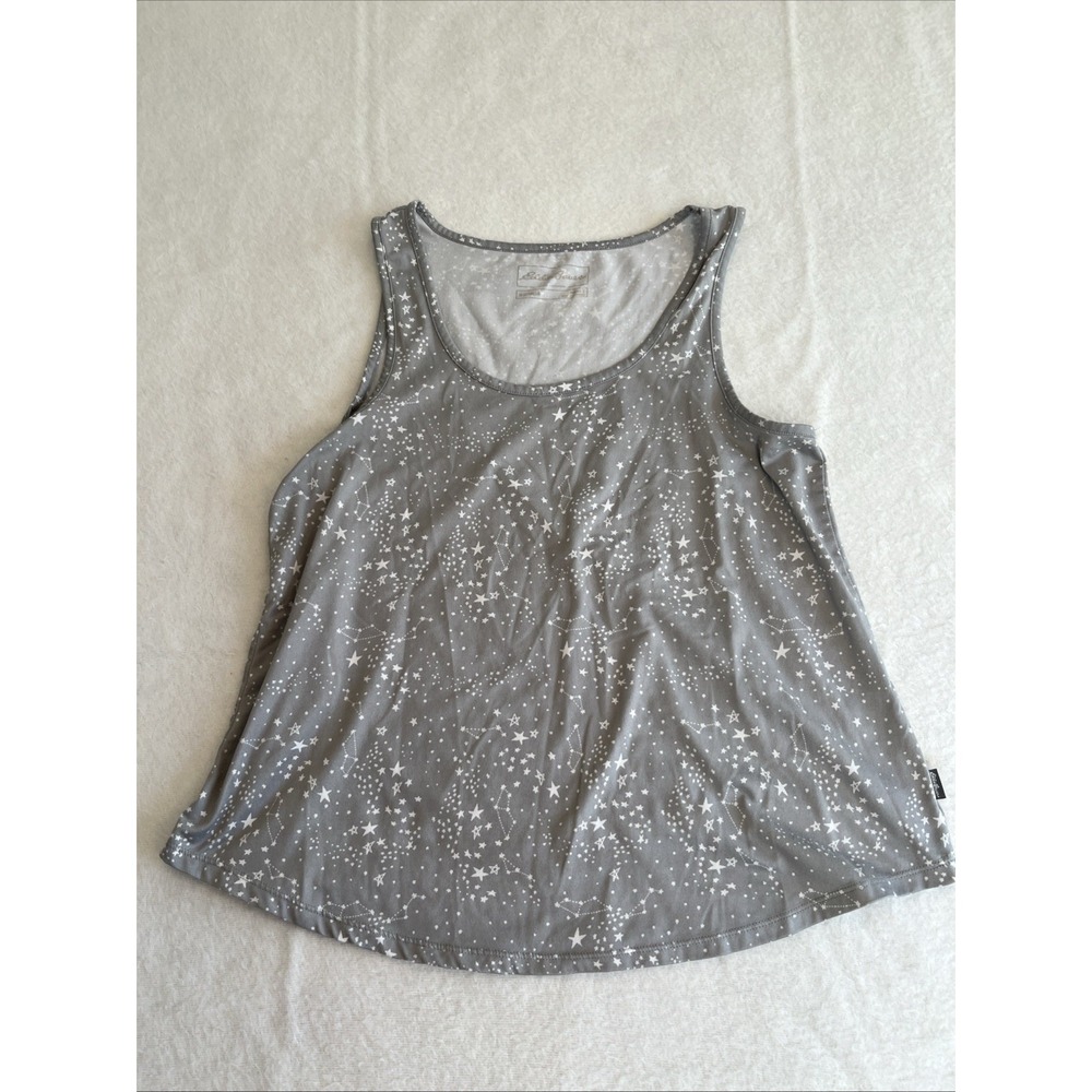 Eddie Bauer Pajama Top Women's Large Gray Star - Picture 1 of 11